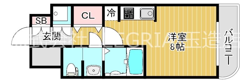 地下鉄千日前線 今里駅 徒歩5分 10階建 築21年の間取り写真