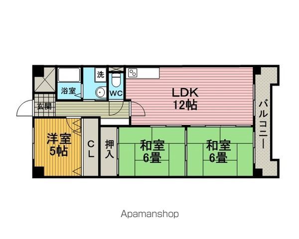 大阪モノレール本線 少路駅 徒歩19分 3階建 築38年の間取り写真