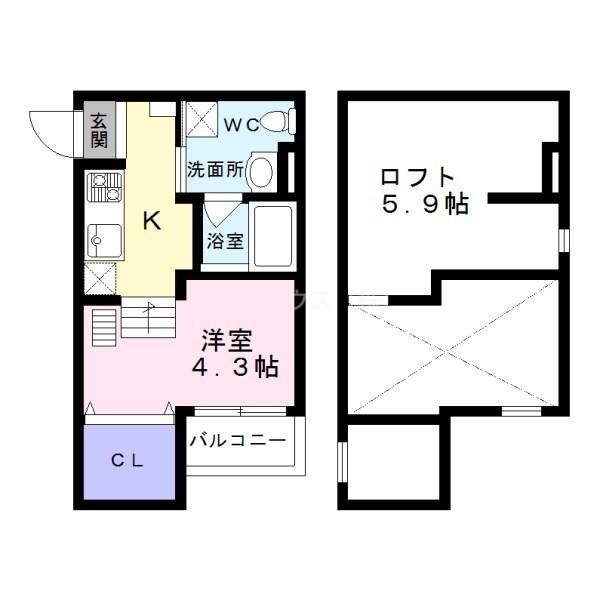 Attic堺の間取り写真