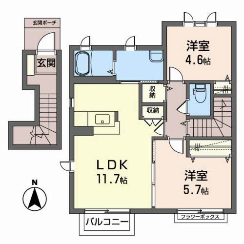 コーポラス開成７号館の間取り