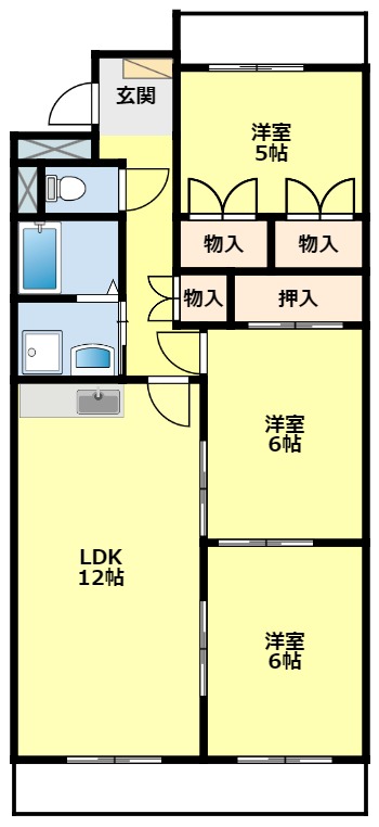 豊田市司町のマンションの間取り