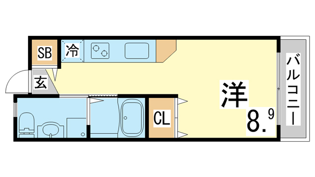 神戸市須磨区須磨浦通のアパートの間取り