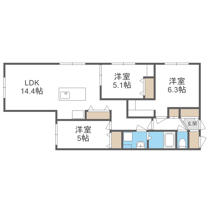 ＣＯＭＳＡＰ　南１７条の間取り