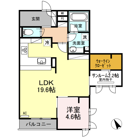 福山市御船町のアパートの間取り