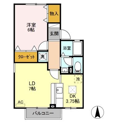 栃木県宇都宮市野沢町（アパート）の賃貸物件の間取り