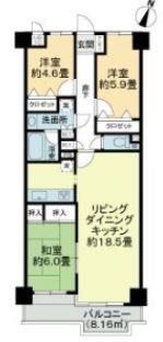 ふじみ野市東久保のマンションの間取り