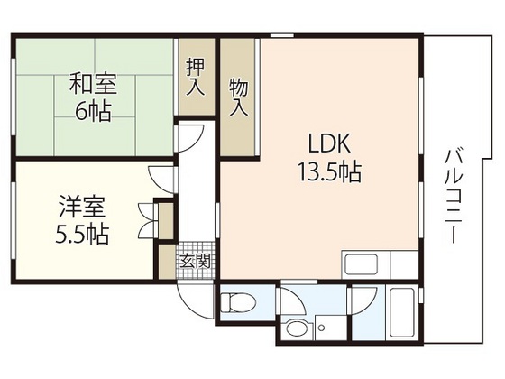 広島市西区井口台のマンションの間取り