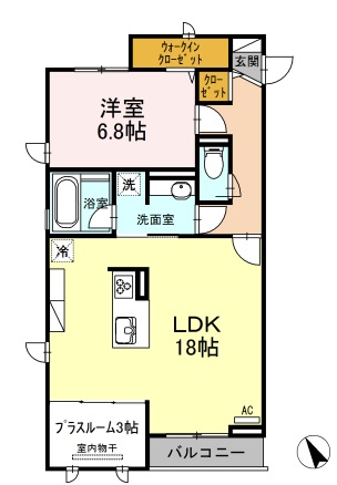 福山市御船町のアパートの間取り