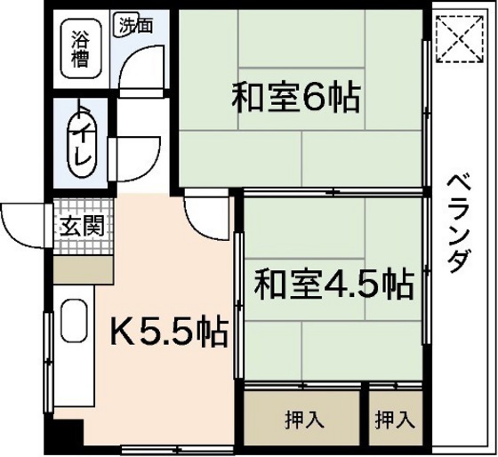 広島市佐伯区海老園のマンションの間取り