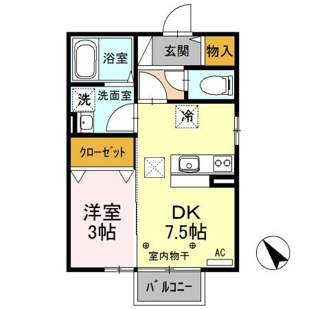 新潟市西区ときめき西のアパートの間取り