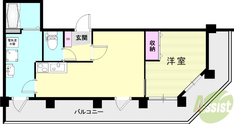 神戸市中央区磯上通のマンションの間取り