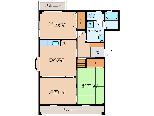 西尾市西幡豆町のマンションの間取り