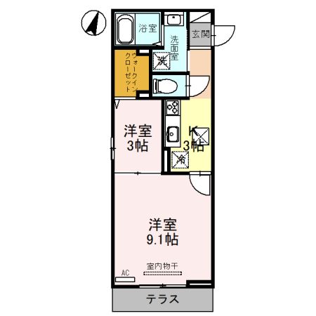 さいたま市西区大字指扇のアパートの間取り