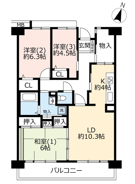 ＵＲ幕張ベイタウンパティオス２０番街の間取り