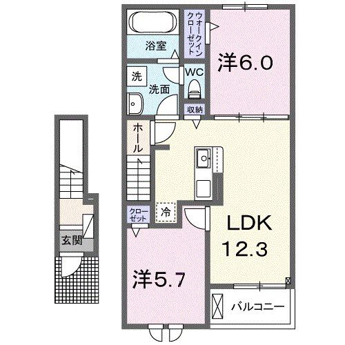 【羽生市大字上新郷のアパートの間取り】