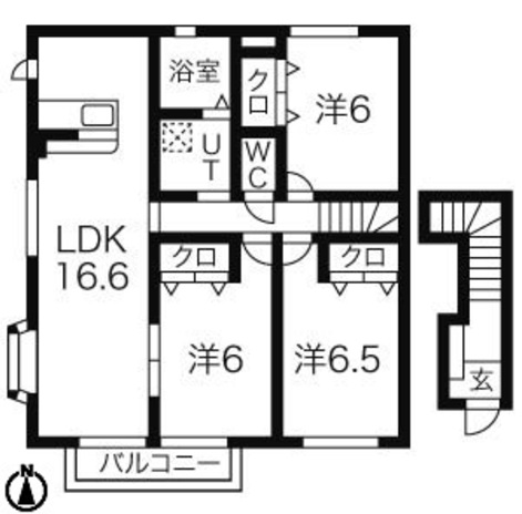 クレアトゥールAの間取り