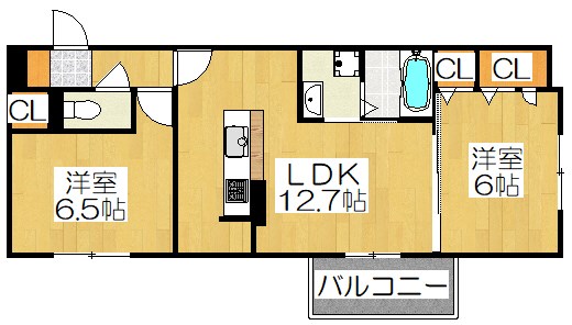 Ｄ-ＲＯＯＭ 一乗寺の間取り