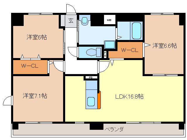 塔世西裏ＭＳビルの間取り