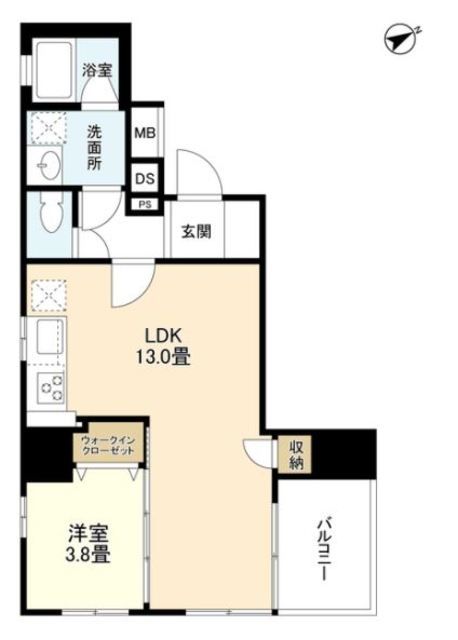 台東区駒形のマンションの間取り