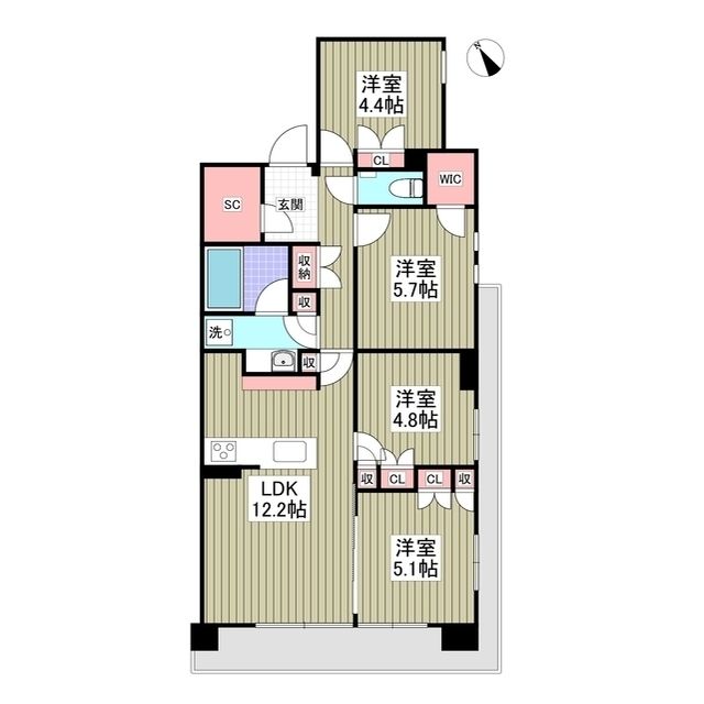 三郷市三郷のマンションの間取り