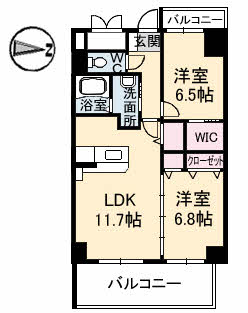 広島市安佐南区緑井のマンションの間取り