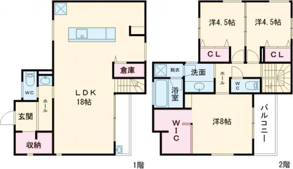 下連雀戸建の間取り