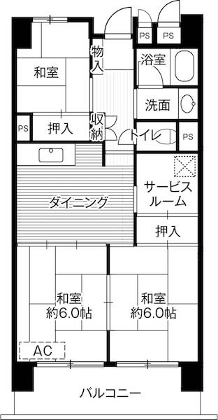 ビレッジハウス成田吾妻タワー1号棟の間取り