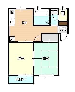 新発田市緑町のアパートの間取り