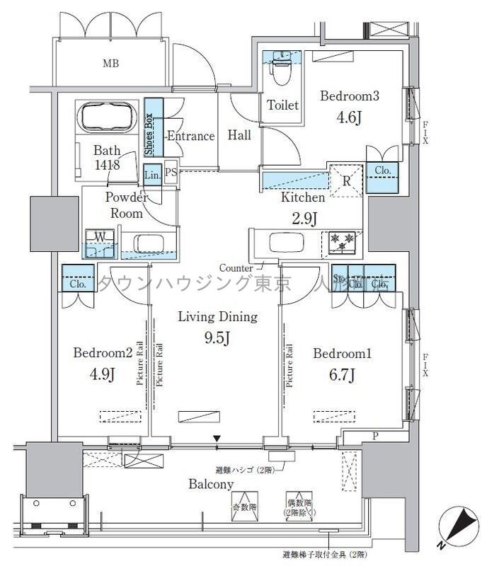 中央区晴海のマンションの間取り