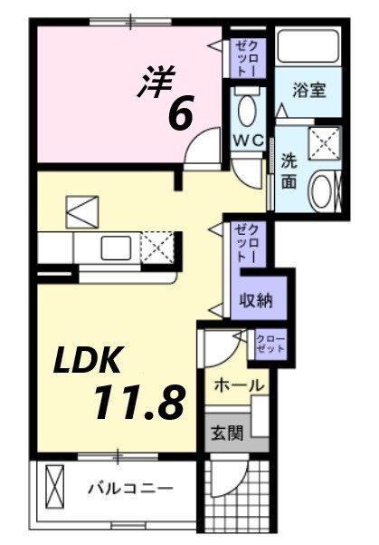 姫路市西今宿のアパートの間取り