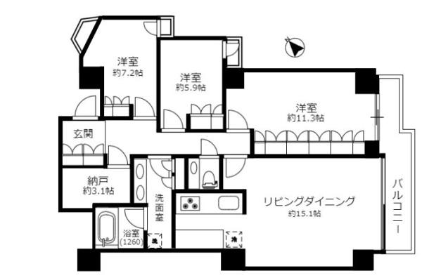 ローレルコート三番町の間取り