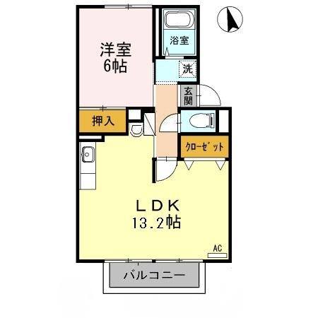 高松市成合町のアパートの間取り