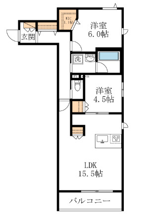 （仮称）三郷市早稲田２丁目メゾンの間取り