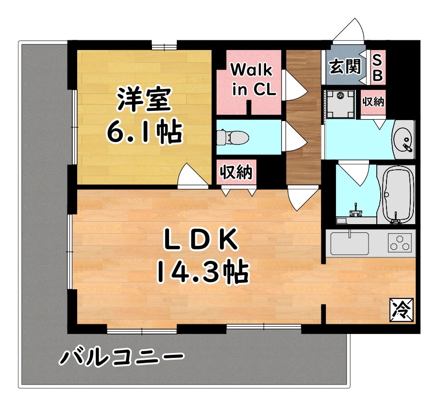 神戸市東灘区御影郡家のマンションの間取り