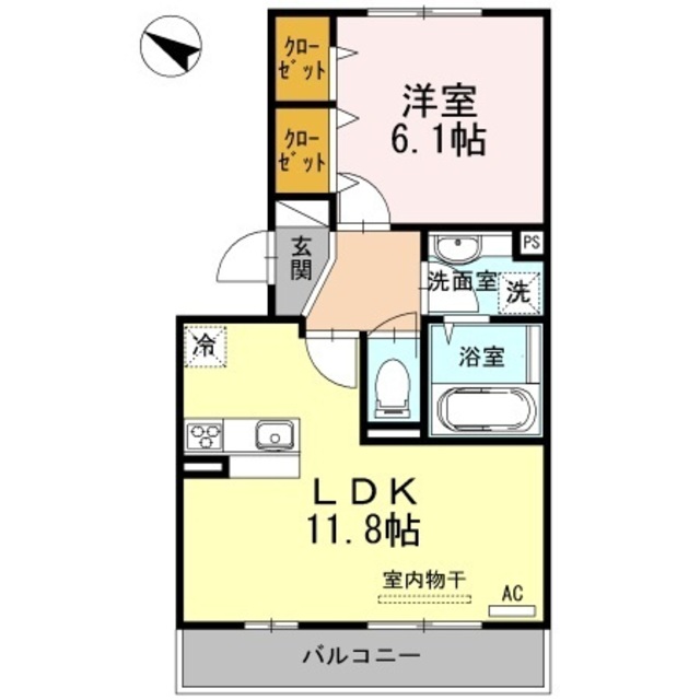 神戸市垂水区南多聞台のアパートの間取り