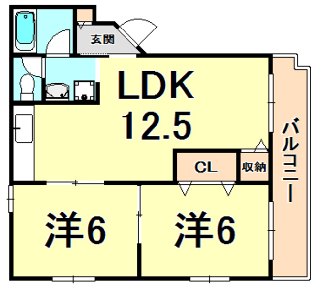 西宮市室川町のマンションの間取り