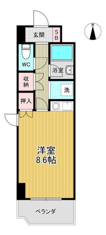 岡山市北区幸町のマンションの間取り