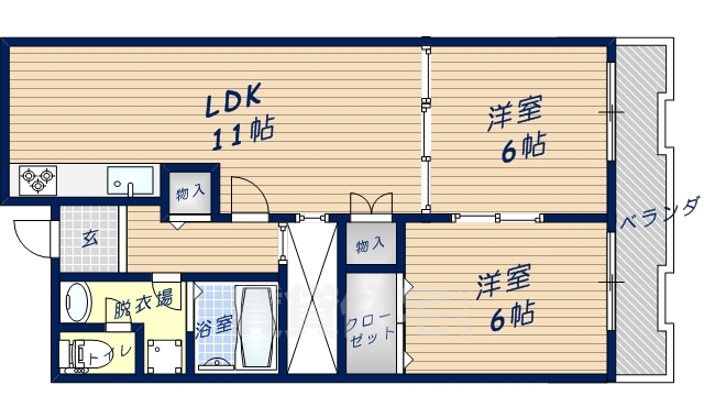 グランドパレス学園前D棟の間取り