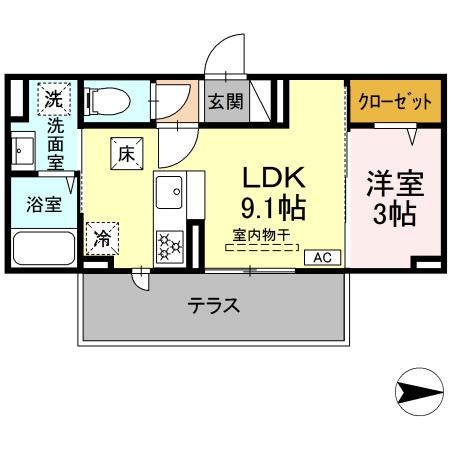 中央市中楯新築 Bの間取り