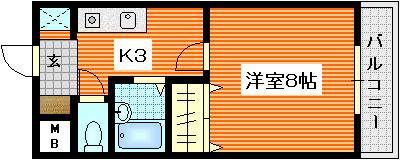 広島市佐伯区旭園のマンションの間取り