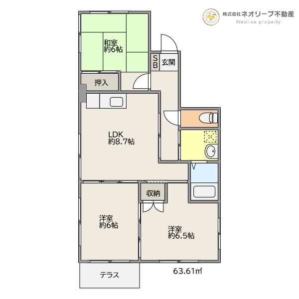 福岡市博多区東雲町のマンションの間取り