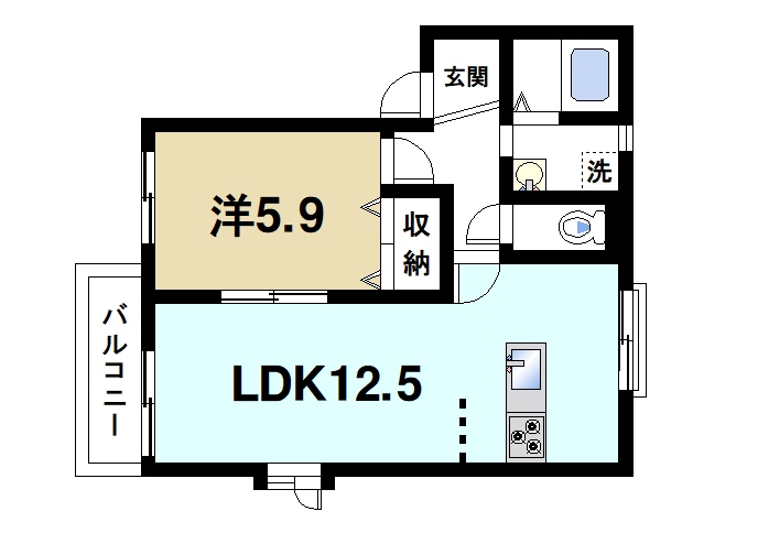 桜井市大字桜井のアパートの間取り