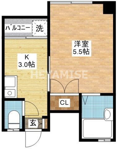 長崎市桶屋町のマンションの間取り