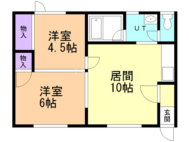 苫小牧市拓勇東町のアパートの間取り