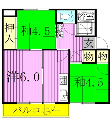 舎人吉岡ハイツの間取り