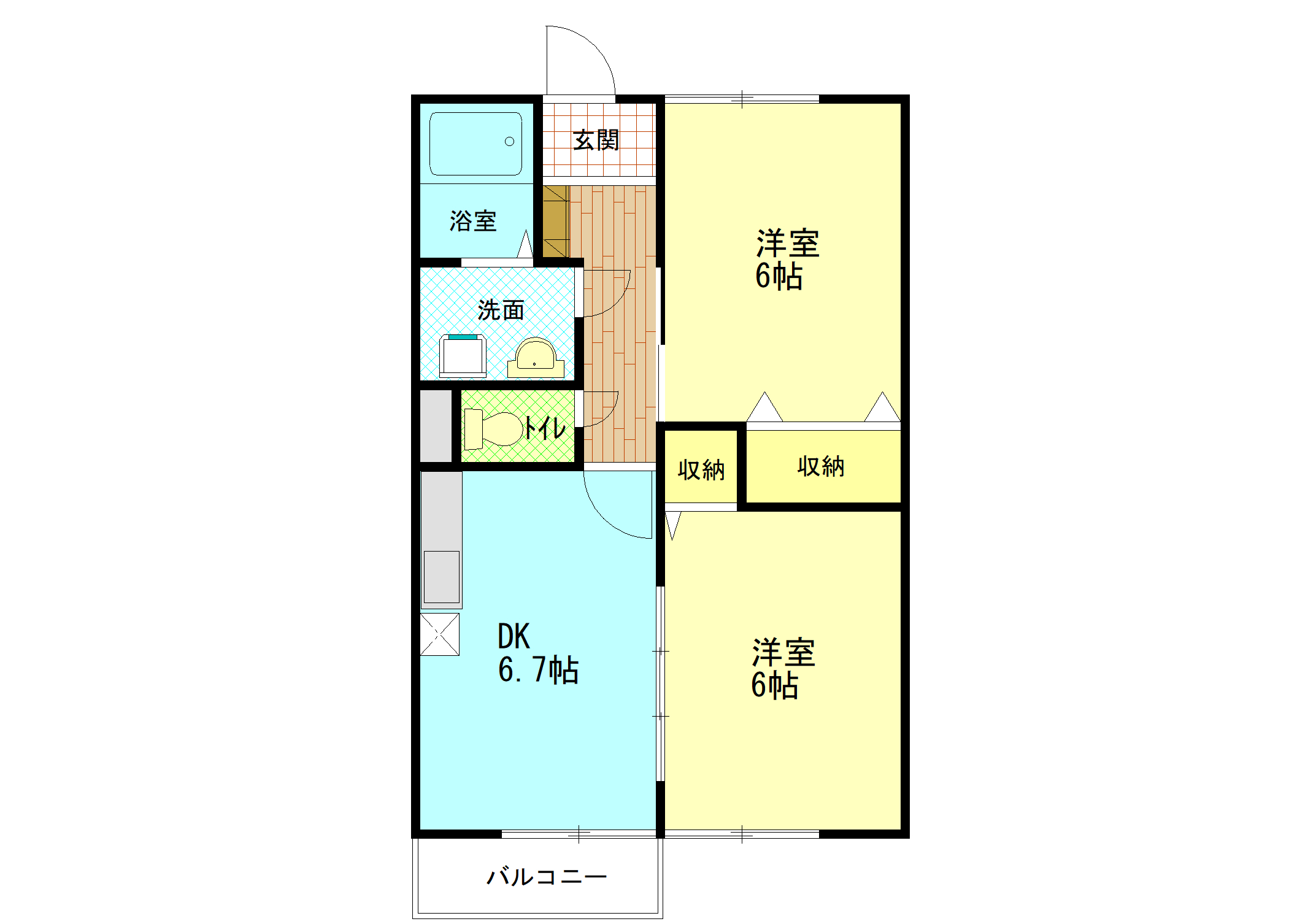 メゾン浜郷　A棟の間取り