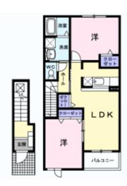 厚木市愛名のアパートの間取り