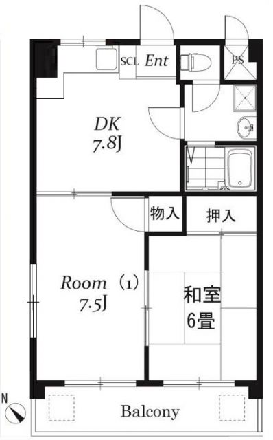 久喜市西大輪のマンションの間取り