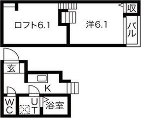 名古屋市熱田区白鳥のアパートの間取り