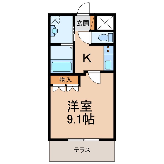 和歌山市府中のアパートの間取り